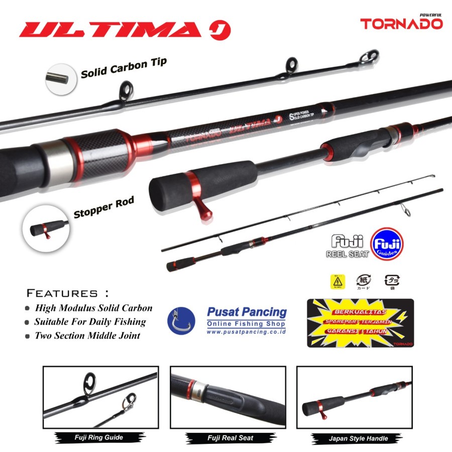 joran pancing original tornado ultima ring full fuji reelseat fuji