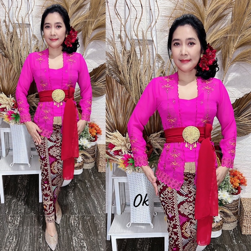 kebaya bordir motif anggrek