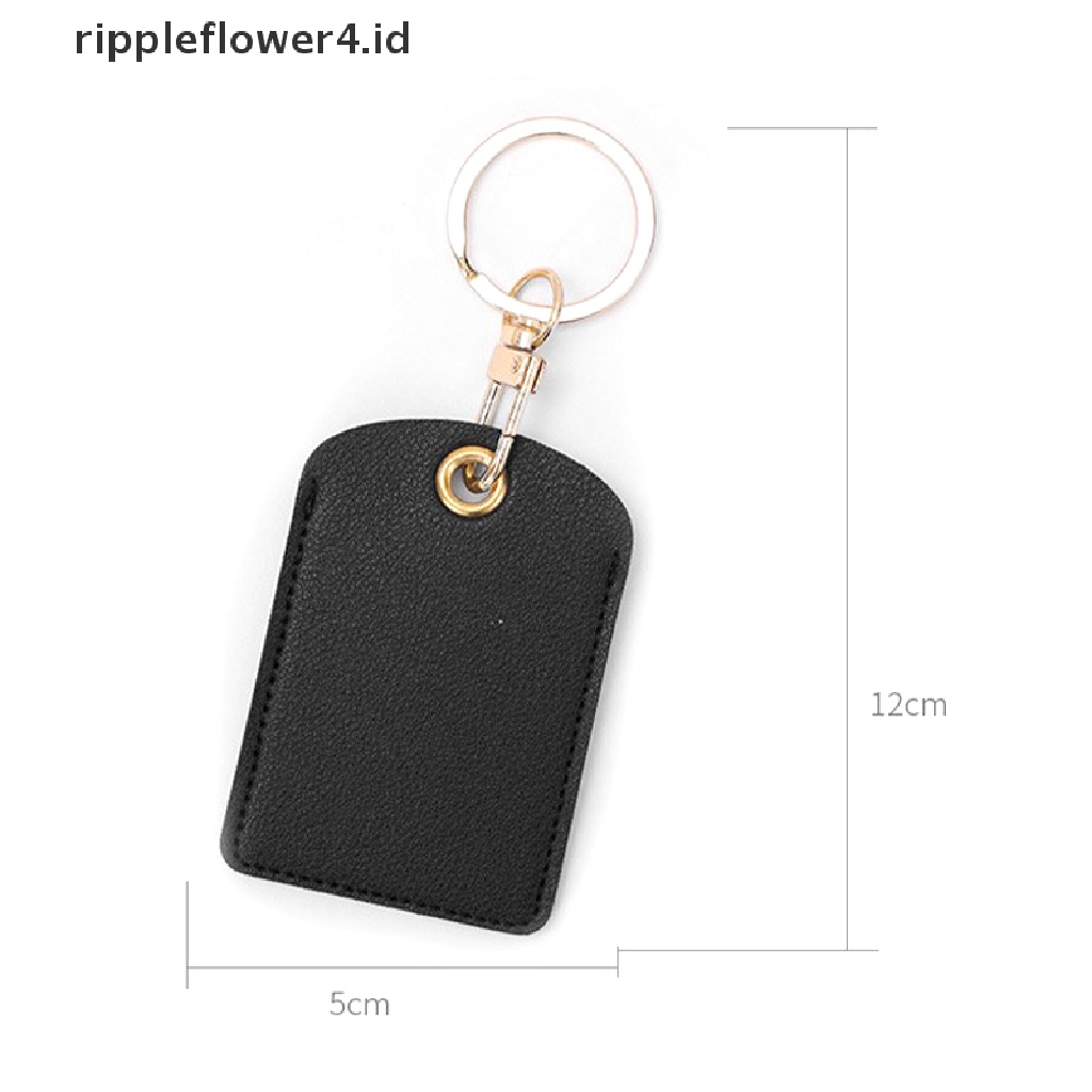 {rippleflower4.id} Tempat Kartu Akses Kulit, Gantungan Kunci water drop, cover Pelindung Induksi Lift Kartu bus~