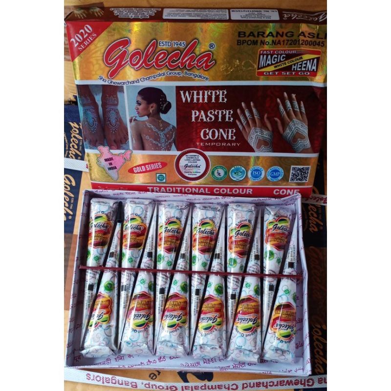 HENNA GOLECHA NAIL ART Golecha Henna cherry kuku paste tube Henna golecha cherry mirchi kuku hitam 1