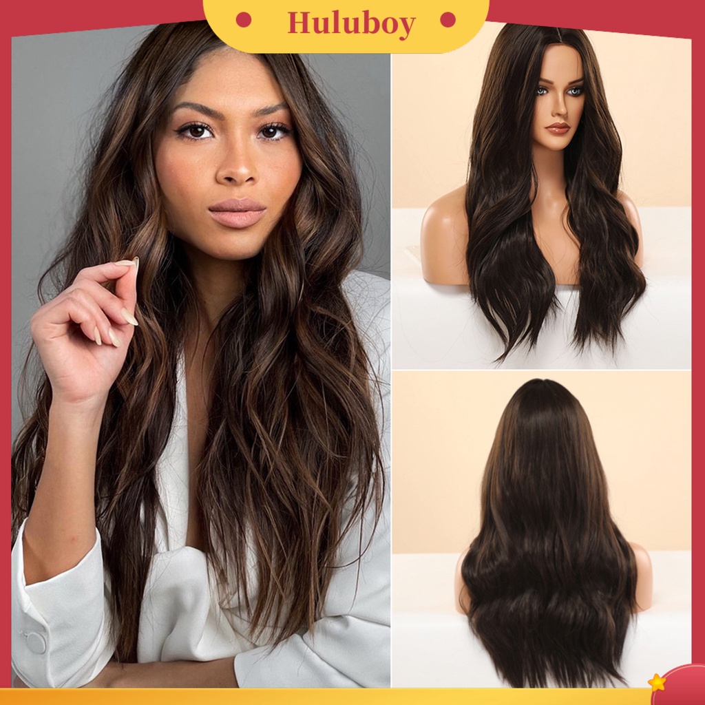 Rambut Palsu Highlight Ombre Bahan Mesh Lembut Untuk Wanita