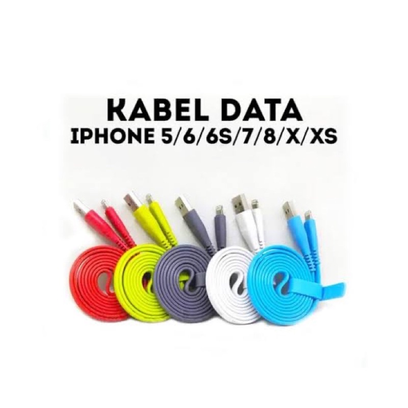 Vivan Flat Kabel Data Lightning 2 meter/1 meter/30cm Support Fast Charging for 6+ 7+ 8+ SE XR XS Max 11 Pro Max