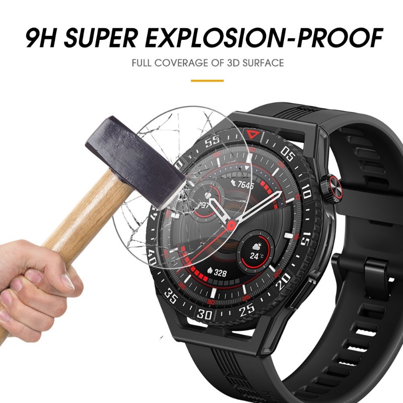 1pcs Pelindung Layar Untuk Huawei Watch GT3 SE/ Tempered Glass Film Transparan Anti Gores/Pelindung Jam Tangan Full Coverage