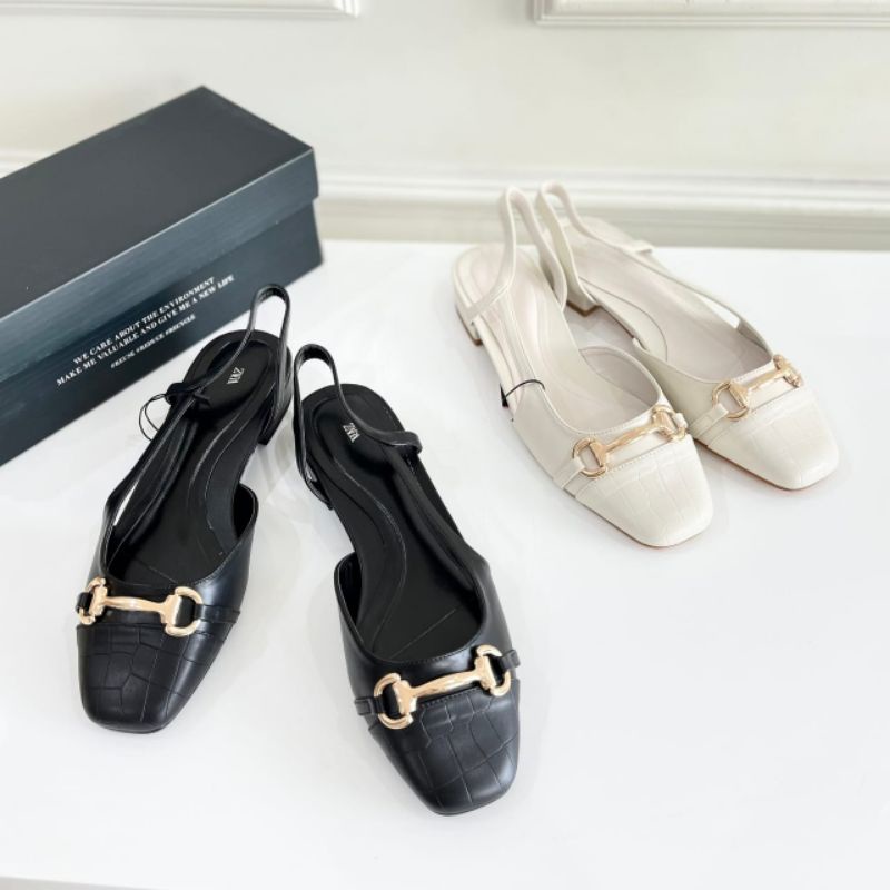 Sepatu Flat Wanita Ori Import ZS844 Zara Slingback Flat Shoes