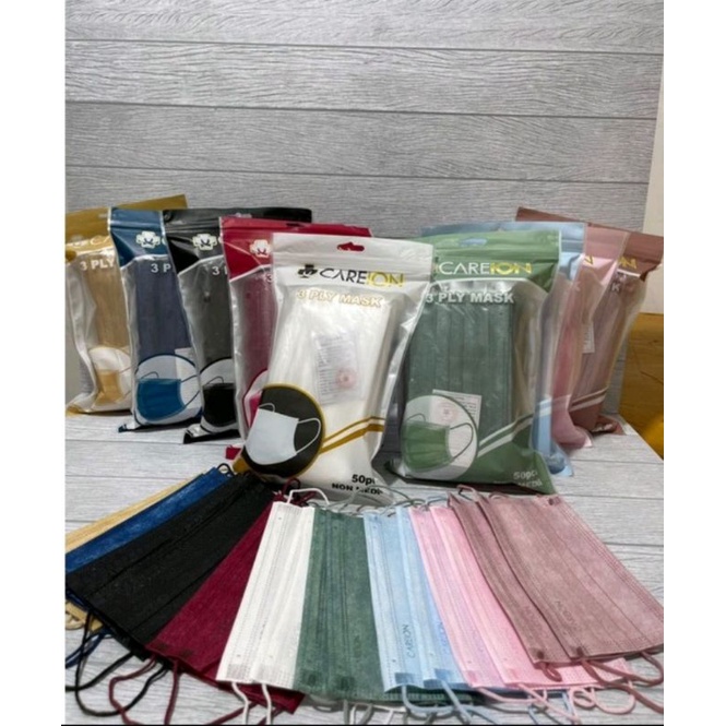 MASKER 3PLY CAREION WARNA ISI 50 LEMBAR