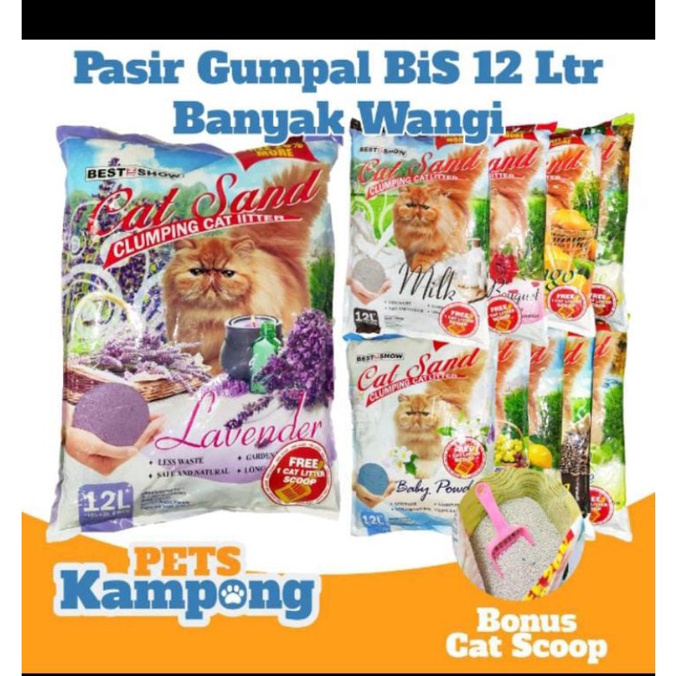 Pasir gumpal kucing Catsand 12Liter (Go-jek Only) pasir gumpal kucing best in show