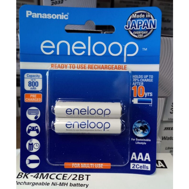 PANASONIC ENELOOP BATERAI CAS AAA ISI 2 PCS 800 MAH BATTERY RECHARGEABLE