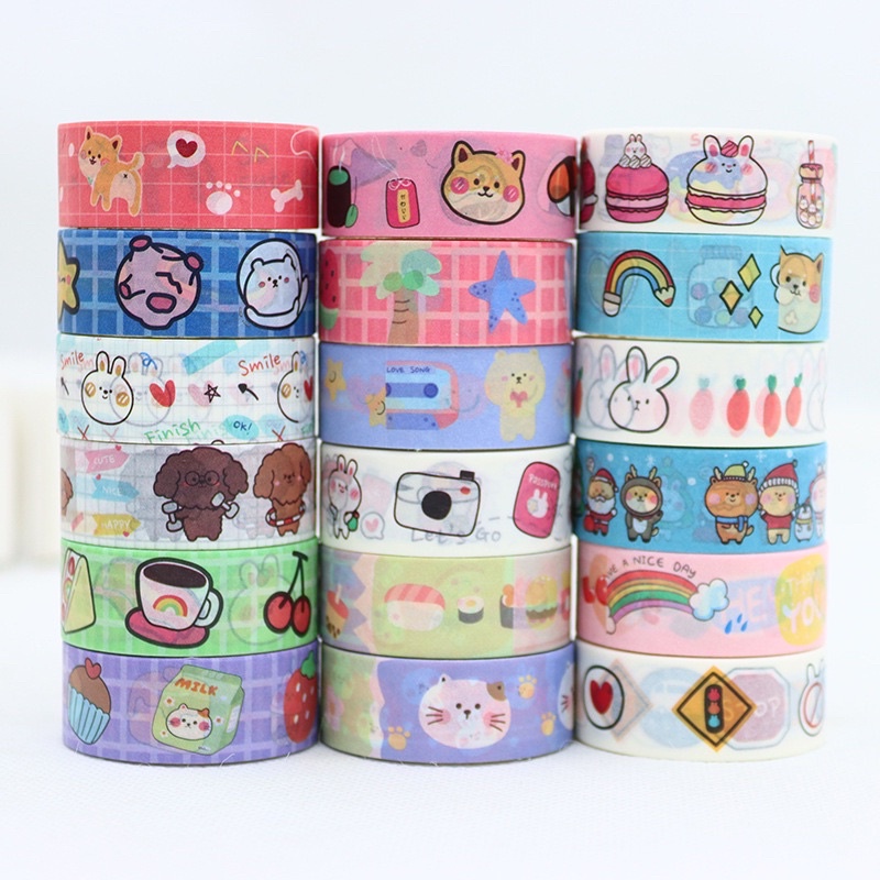 

BLANJA.ids Sticker Tape stiker roll gulung/ [1.5 cm x 5 meter] washi tape paper. Motif karakter lucu