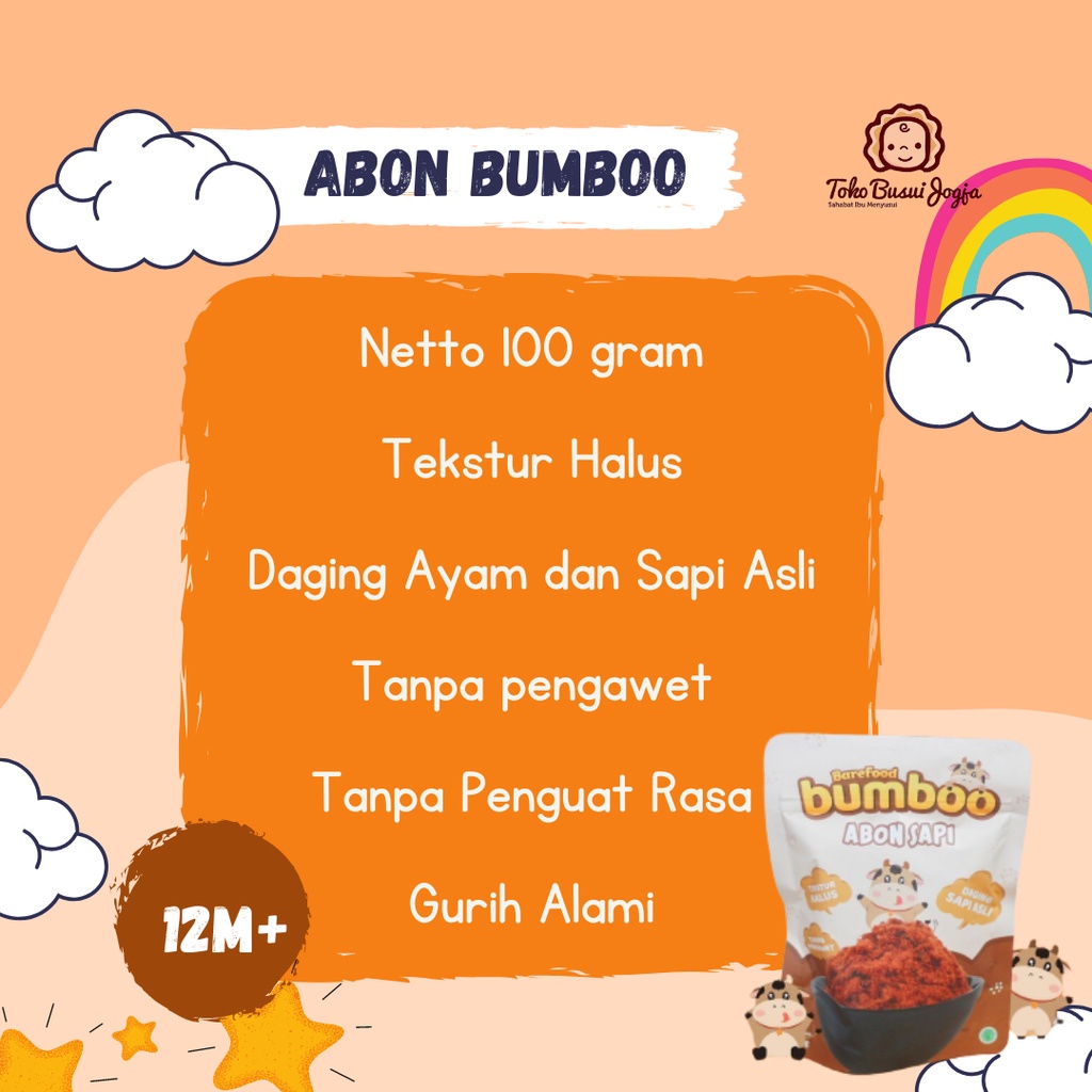 Abon Bumboo Abon Ayam Sapi Mpasi Bayi Anak 12m 1 tahun Camilan Lauk Makan Anak