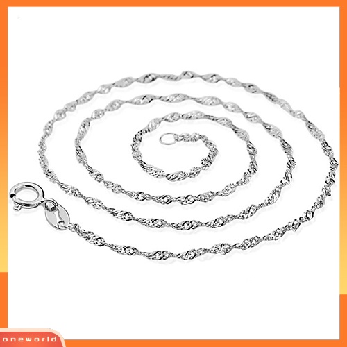 [WONE] Pesona Perhiasan Kalung Rantai Wanita Berlapis Perak Gelombang Air DIY Untuk Pesta Prom