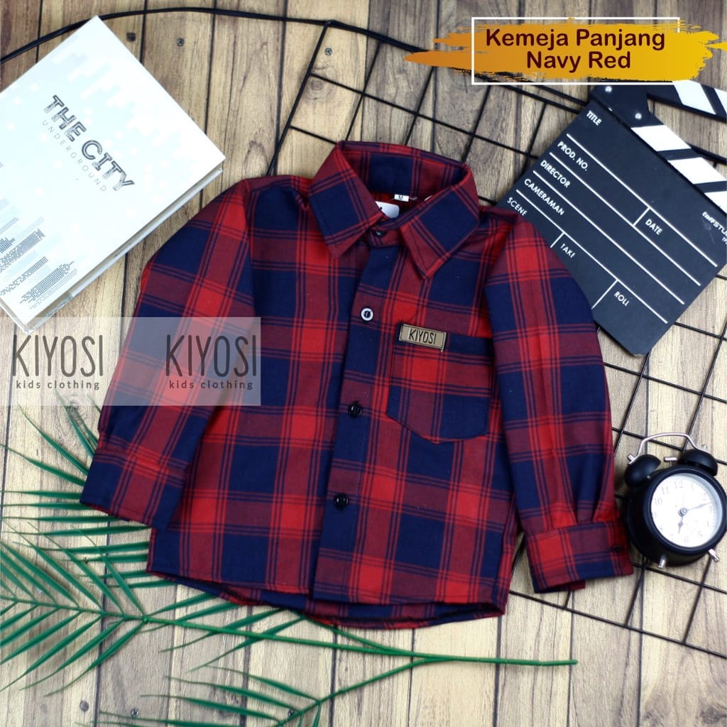 KIYOSI Kemeja  Anak Flanel Laki-Laki Lengan Panjang  1-6  Tahunan