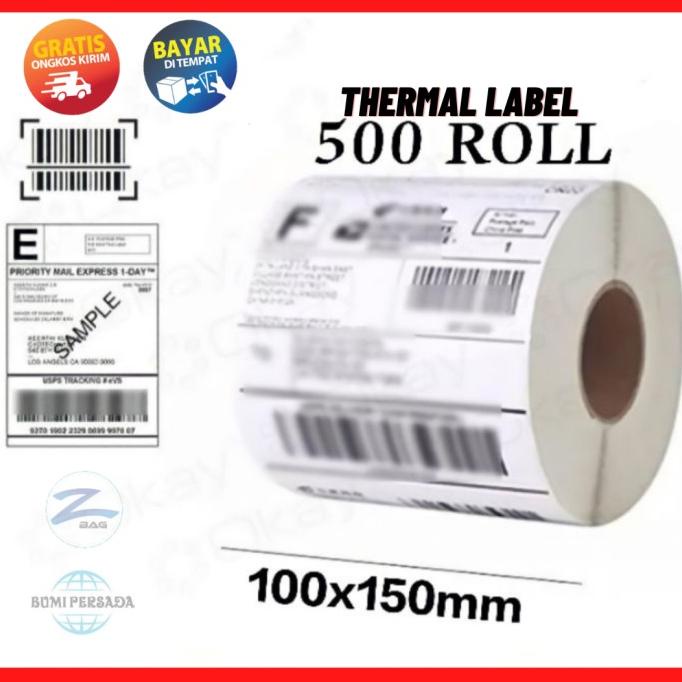 

Kertas Label Thermal 100x150 Kertas Sticker Printer Barcode A6 500pcs