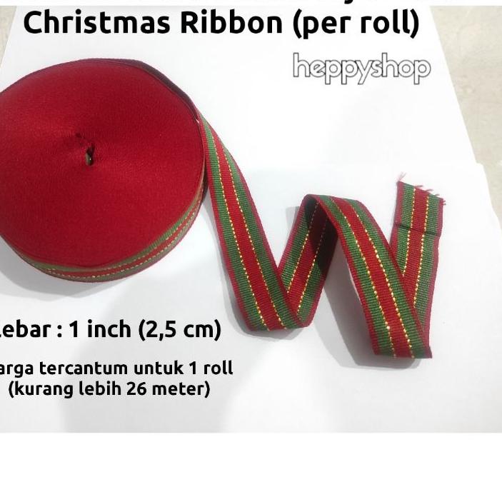 

Banyak Peminat Pita Kado Natal Merah Hijau Gold (Per Roll) Christmas Ribbon SJ~