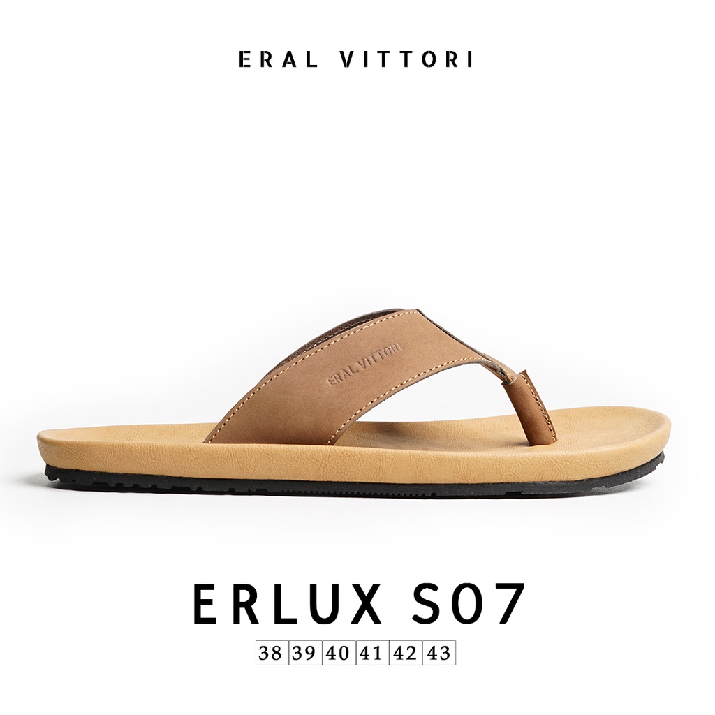 Eral Vittori - Erlux S07 Sandal Jepit Pria Kulit Kasual Harian