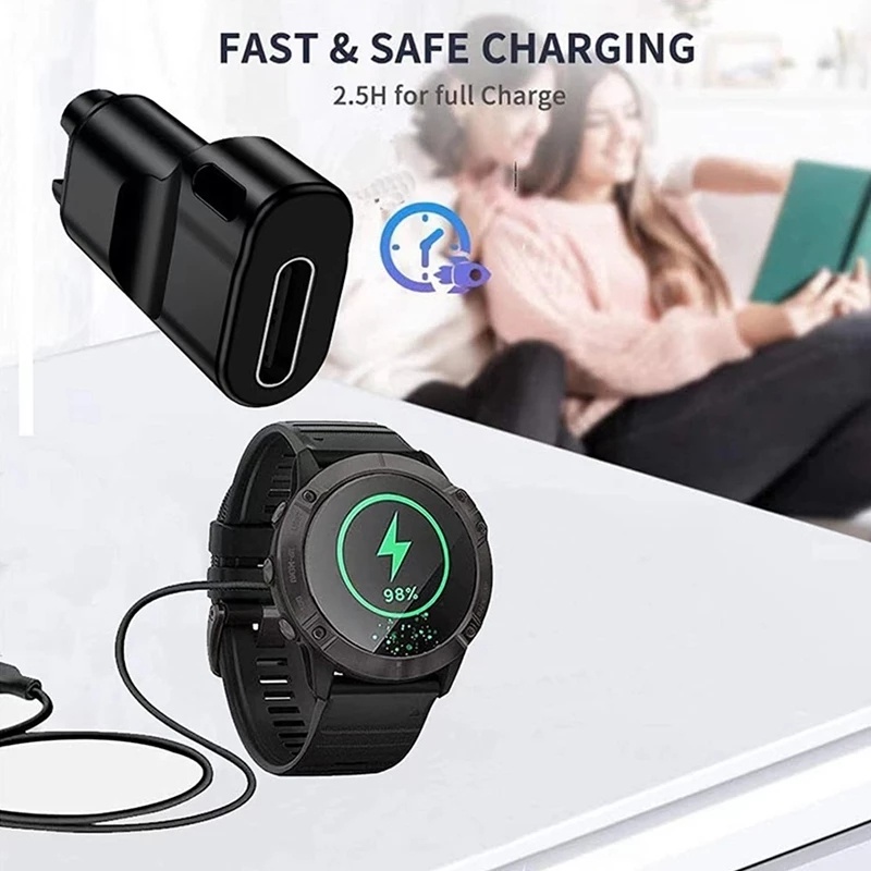 Adaptor Dengan Lubang Lanyard90° Siku Adaptor Adaptor Adaptor Jam Tangan Adaptor Cas Konektor Kabel Cas Portable Kompatibel Dengan Jam Tangan Garmin