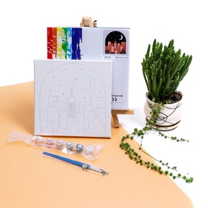 

TOPER Paint By Number Kit DIY 20x20 Canvas (Free Kuas dan Cat Air) Painting Set/ Canvas Lukisan 20x20