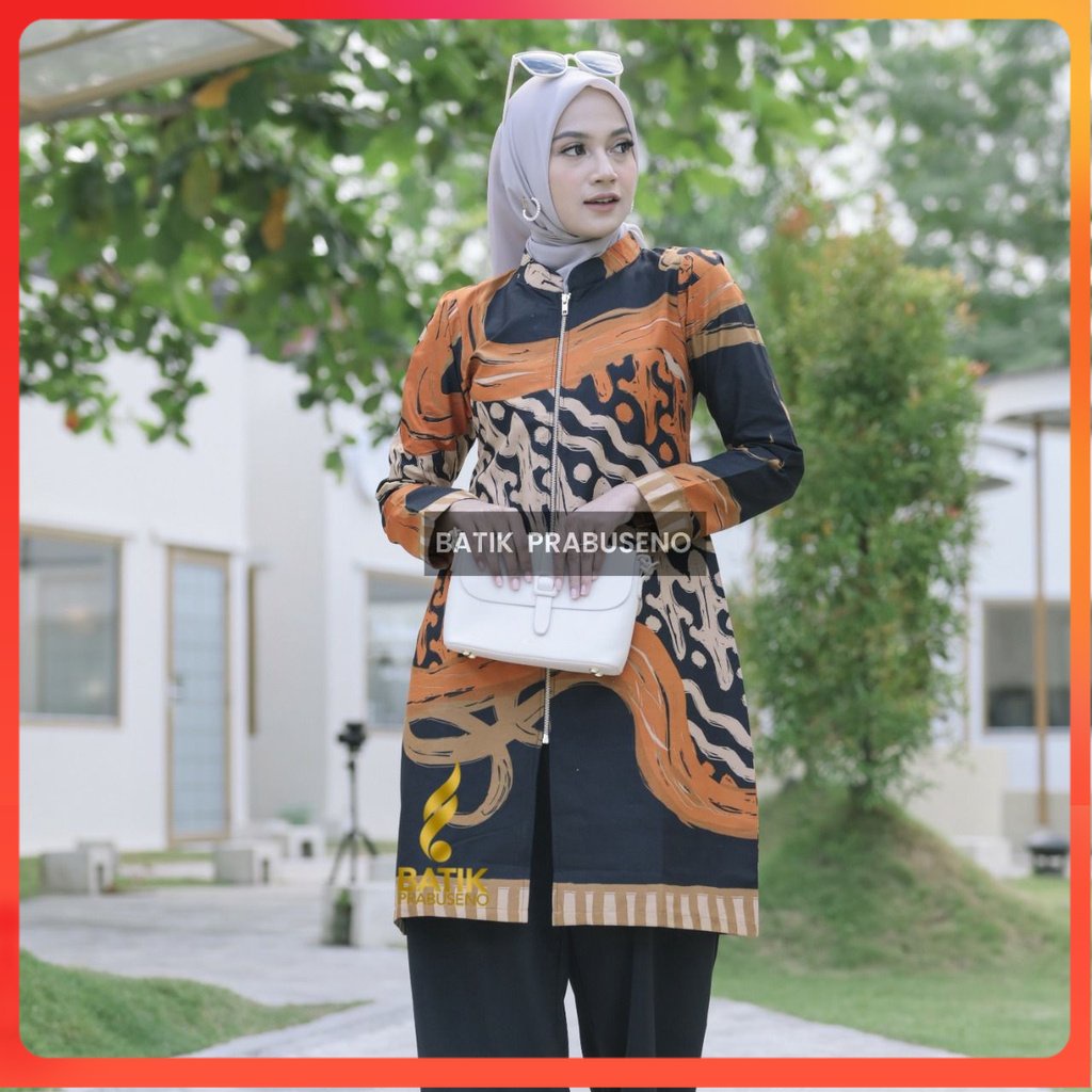 Batik Prabuseno - NESAHITAM Tunik Batik Wanita Lengan Panjang