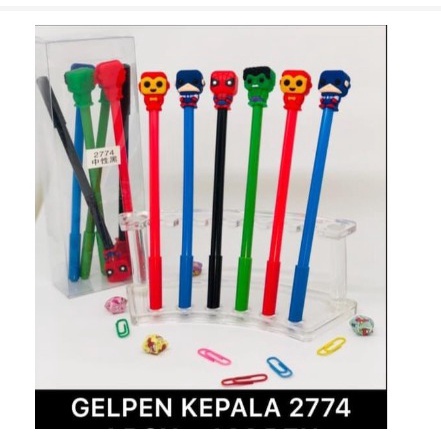 PULPEN GEL / GEL PEN KEPALA SUPER HEROES ISI 1 PULPEN