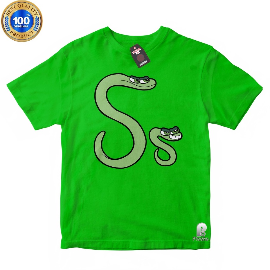 BAJU ANAK KAOS ATASAN ANAK HURUF S ALPHABET LORE UNISEX Bahan COTTUN (FREE NAMA)