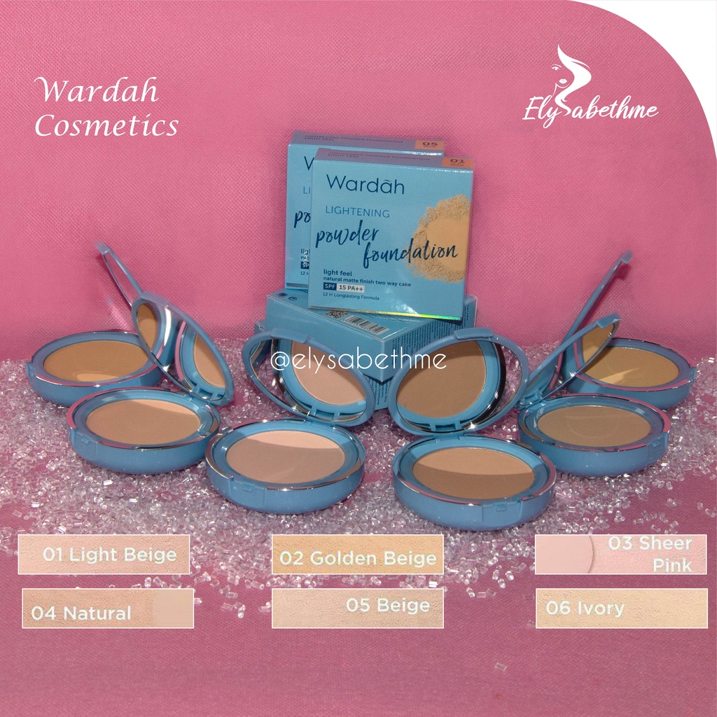 ✿ELYSABETHME✿ 🅆 🄰 🅁 🄳 🄰 🄷 Wardah bedak padat lightening anti wajah berminyak untuk harian powder compact two way cake