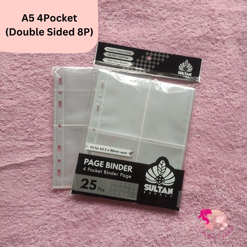 [PACK] Sultan Sleeve A5 4p double sided (8 Pocket) | 7 Holes | Page Binder | Photocard | Kpop Collec