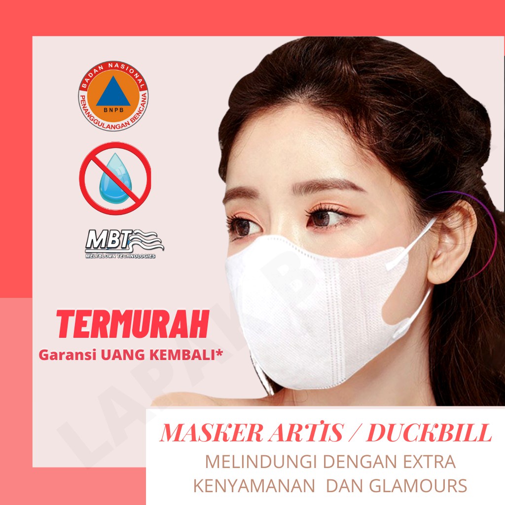 MASKER ARTIS KOREA DUCKBILL EXTRA NYAMAN DAN GLAMOURS MASKER KEKINIAN READY STOCK (VHJKT)