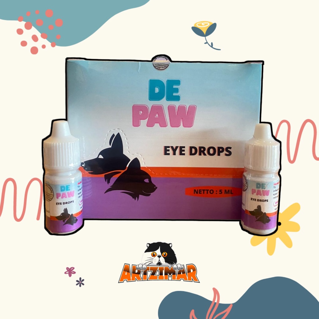 DE PAW Eye Drops 5ml Untuk mengobati infeksi bakteri pada mata hewan