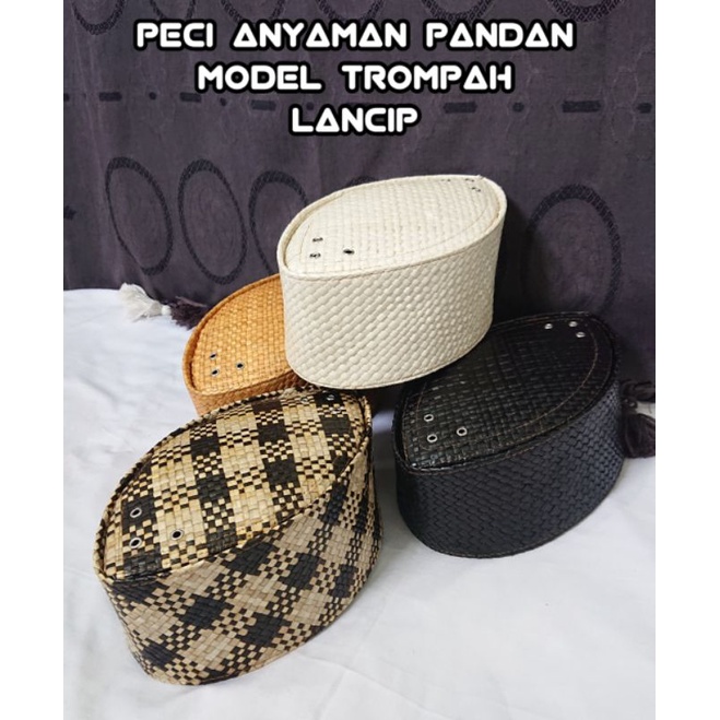 PECI/KOPIAH UNIK | PECI ANYAMAN PANDAN MOTIF TROMPAH
