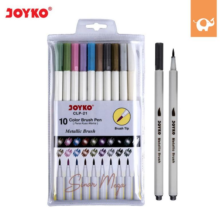 

JOYKO COLOR BRUSH PEN METALLIC CLP-21 SET ISI 10 COLOR/ PULPEN KUAS WARNA METALIK MURAH BERKUALITAS TERLARISS...,,,,,