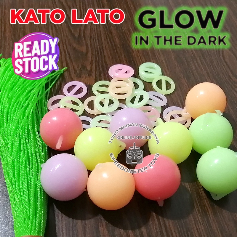 Mainan Viral Etek TikTok Kato Lato Latto Menyala Fosfor Glow in the Dark