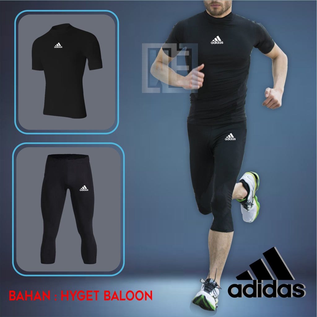 Manset pria setelan manset dewasa manset olahraga pria wanita setelan olahraga hitam baju setelan ru