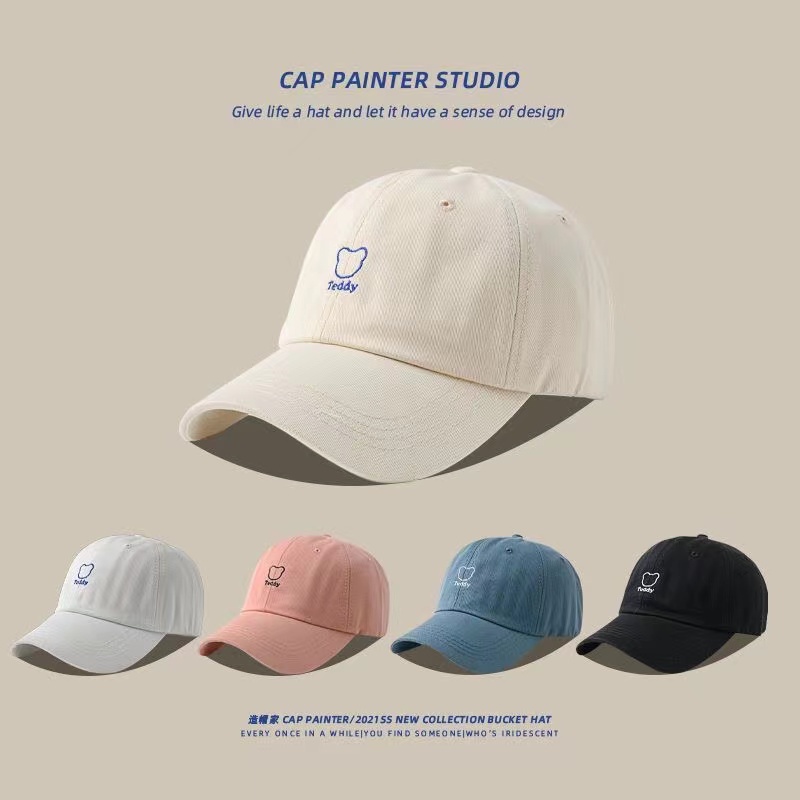 New Topi fashion Topi Beruang Topi High quality Bordir Topi Baseball cap Seri Tide Korea Topi Untuk Wanita vintage Topi Untuk Pria