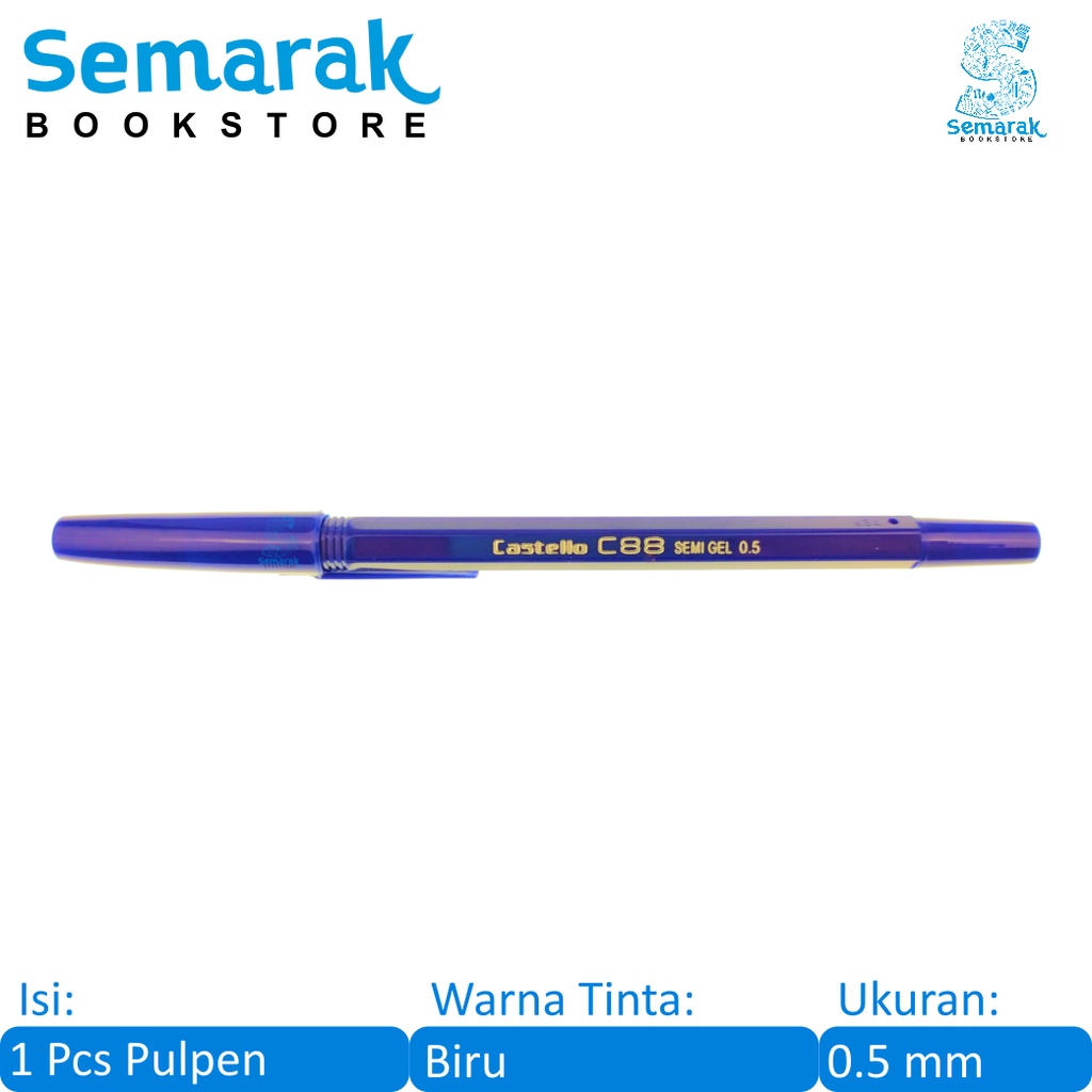 

Standard Castello C88 Pulpen Semi Gel 0.5 - Biru
