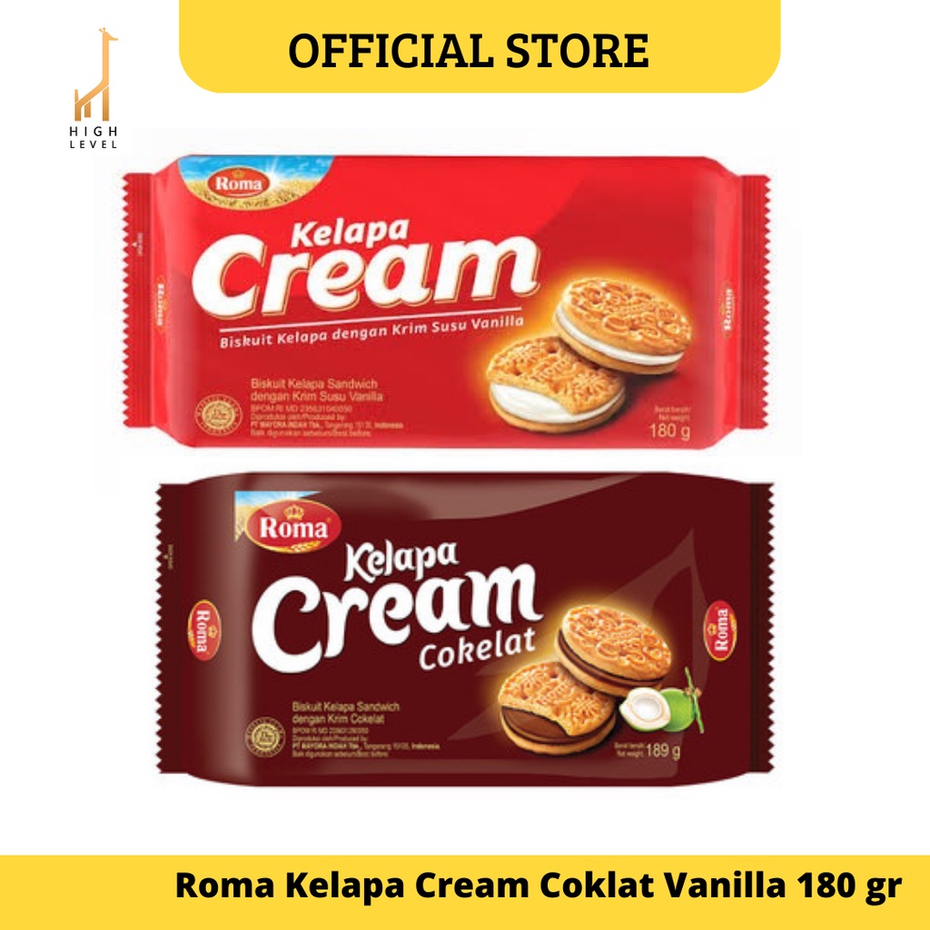 

Biskuit Roma Kelapa Cream Coklat Vanilla 180gr