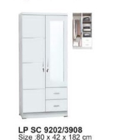 Lemari Pakaian - Lemari Baju kaca - Lemari 2 Pintu LP SC 9202 - MEDAN