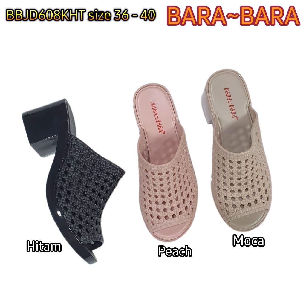 BARA BARA ORIGINAL jelly sandal karet empuk murah wedges barabara sendal murah import cewek BBJD608KHT