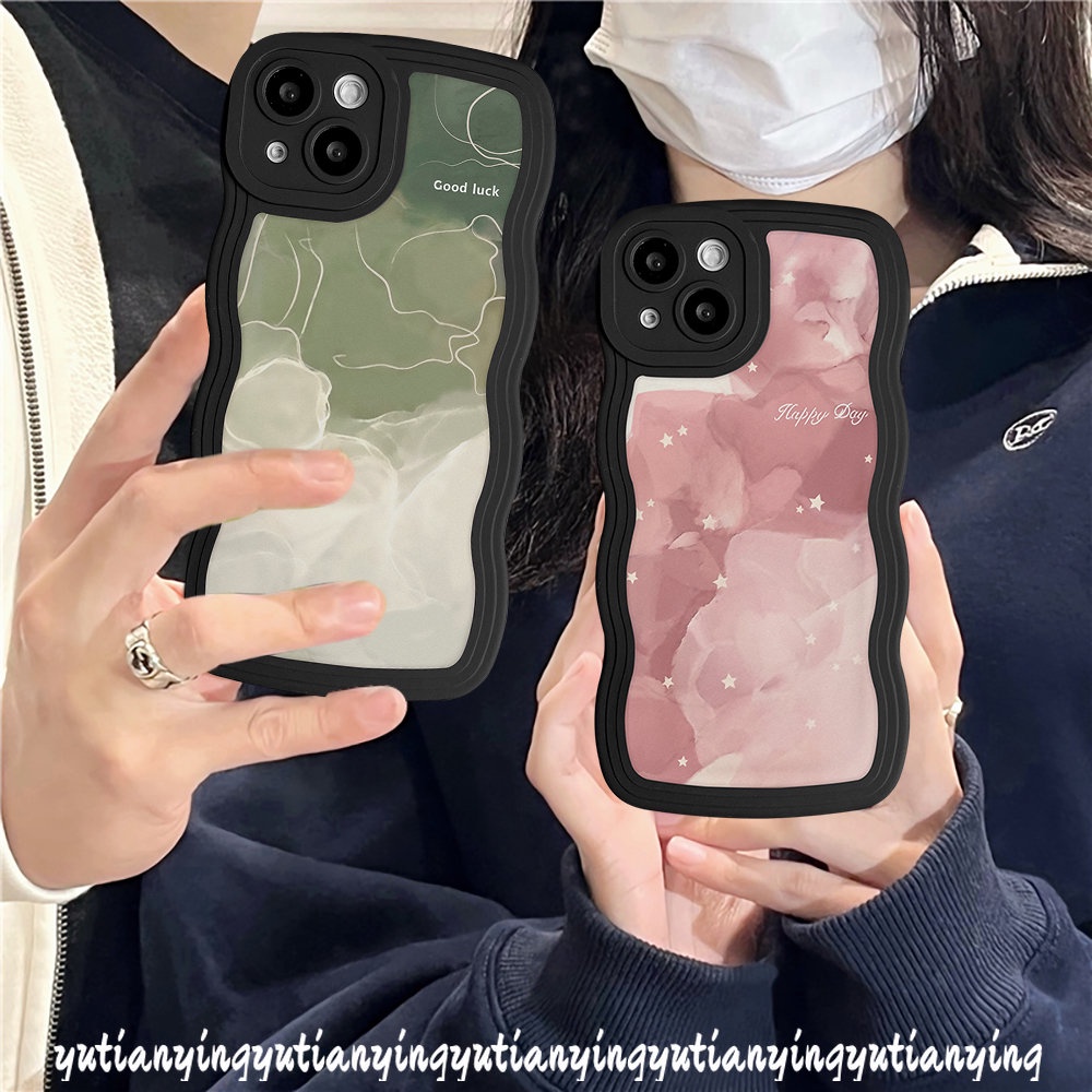 Soft Case Desain Cat Air Gelombang Pink Untuk Samsung A04 A32 A53 A50s A22 A13 A04s A03s A12 A04E A50 A23 A52 A52s A33 A02s A03 A21s A22 A31 M11 M22 A3S