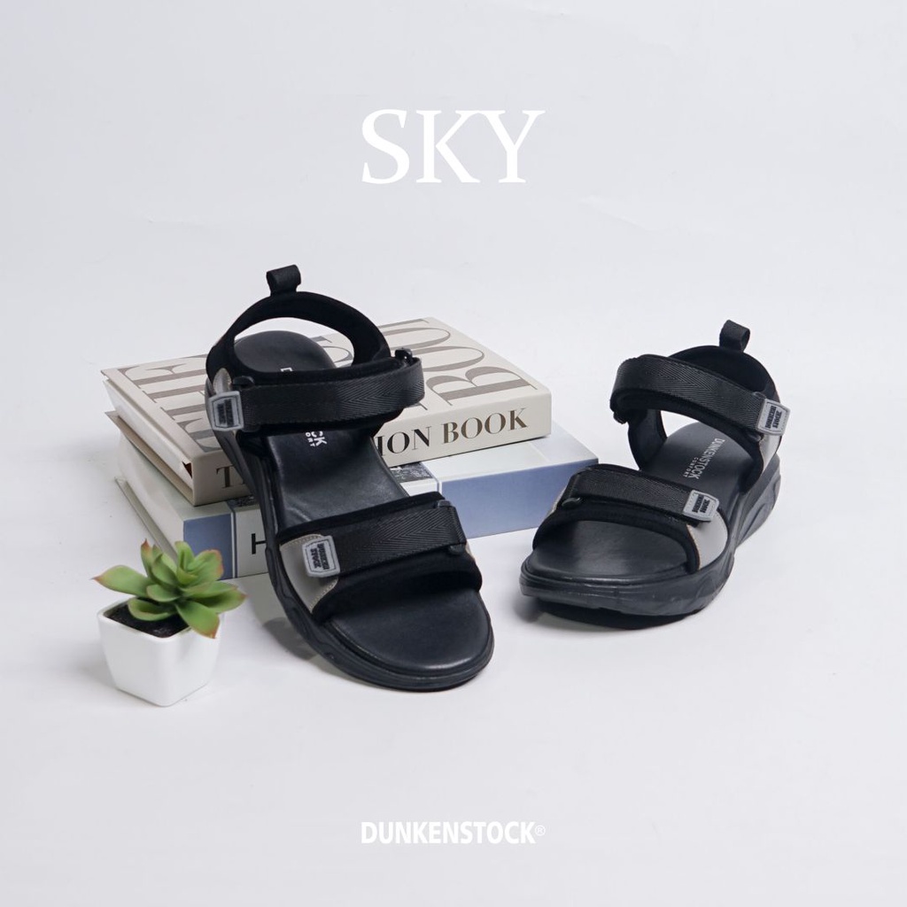 dunkenstock SKY Sandal casual wanita sendal wedges wanita 2 strap sendal cewek tali belakang