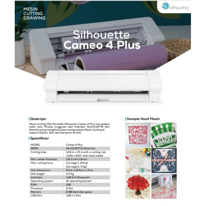 

Mesin potong stiker A3 silhouette cameo 4 plus sticker cutting machine