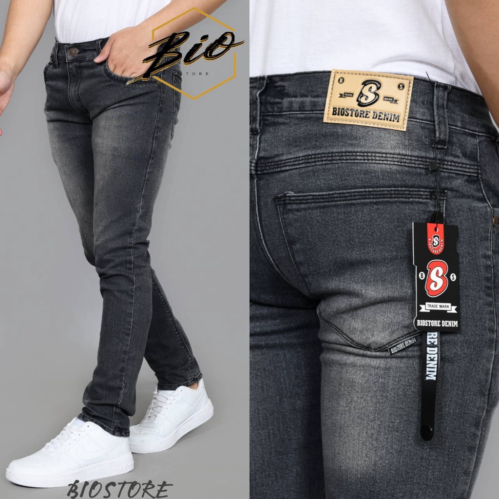 BSTR CELANA JEANS PRIA / CELANA JEANS PENSIL PRIA SLIM FIT MELAR JEAN LEPIS COWO
