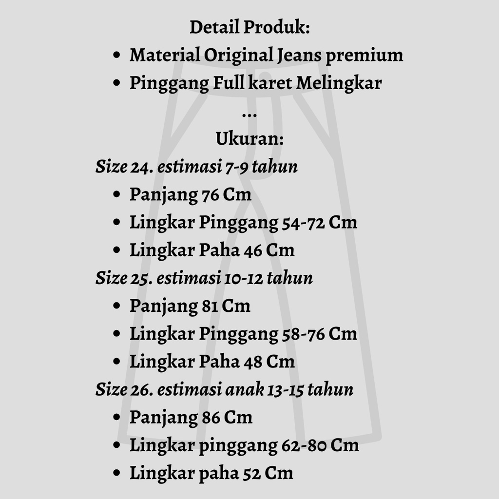 Celana Panjang Anak Perempuan Jeans Premium