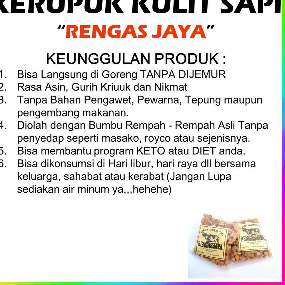 

Ready Kerupuk Kulit Sapi Mentah 1Kg / Krupuk Rambak Sapi / Krecek Rambak Kulit Sapi Kotak Dadu Super Tebal 04