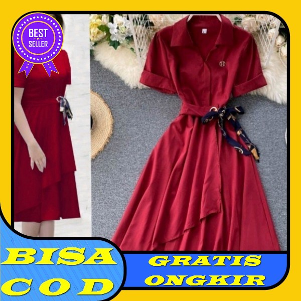 Baju Kondangan Wanita Dress Wanita Casual Dress Brukat Tile Gliter Manik Baju Korean Style Wanita Dr