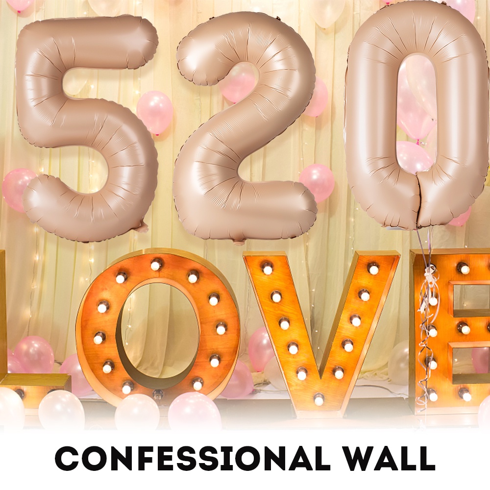 40 Inch Gadis Anak Dewasa Happy Birthday Party Caramel Colour Number Balloon/Pernikahan Tahun Baru Pesta Dekorasi DIY Hadiah Pasokan Balon Digital