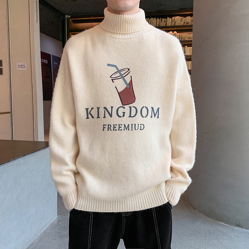 Pakaian Rajut Pria 2022 Sweater Pria      Kasual Round Leher Tinggi Leher Tebal Kasual  Sweater Pria