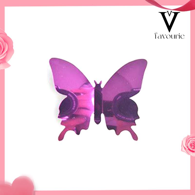 CODTiga -Dimensi Pet Mirror 3D Butterfly Wall Sticker Stiker Ruang Tidur Ruang Ruang Ruang Belajar Studi-FA