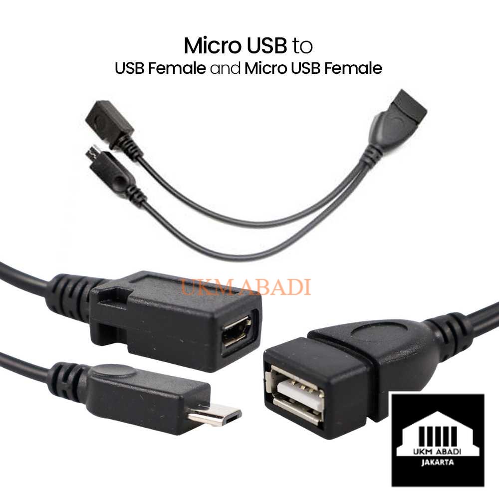 Kabel OTG Micro USB to USB Female and Micro USB Female A UOY 02