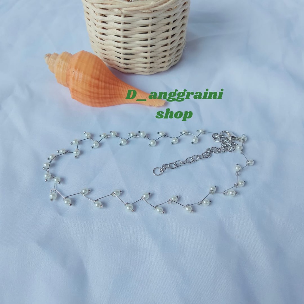 Kalung Mutiara rantai, kalung chooker wanita  korean style , necklace korea, premium quality bisa oneset dengan gelangnya