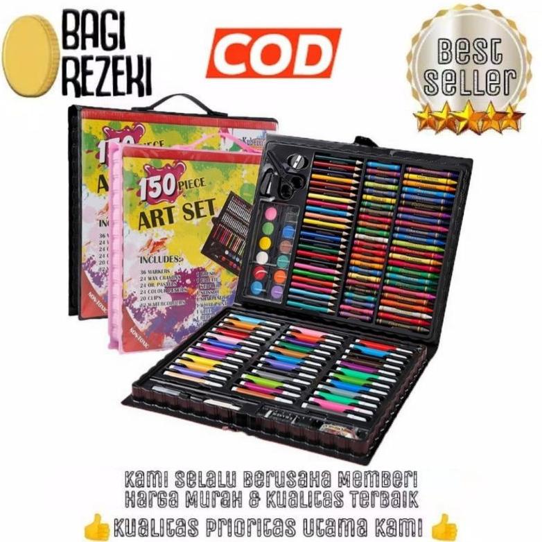 

Hot - 150 Pcs Art Set Pensil Warna Crayon Full Set Alat Lukis Gulali Books Pencil Menggambar Warna Warni ,,