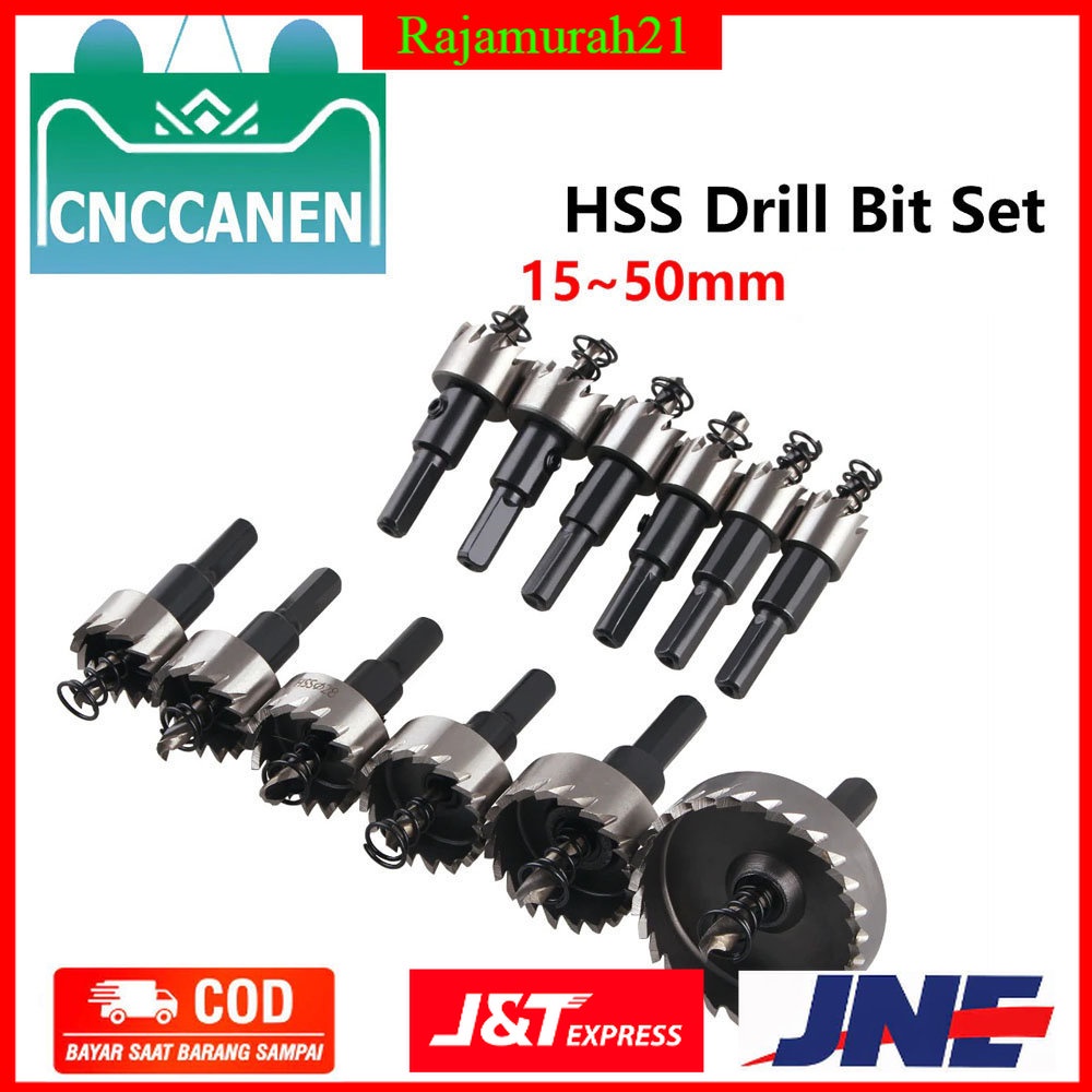 Mata Bor HSS Hole Saw Bit Set 12 PCS - No Color - 7ROTHFXX